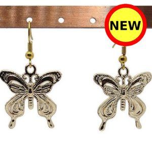 NEW Large Gold Butterfly Earrings